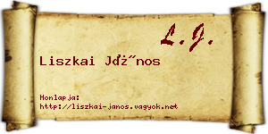 Liszkai János névjegykártya