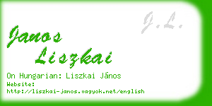 janos liszkai business card